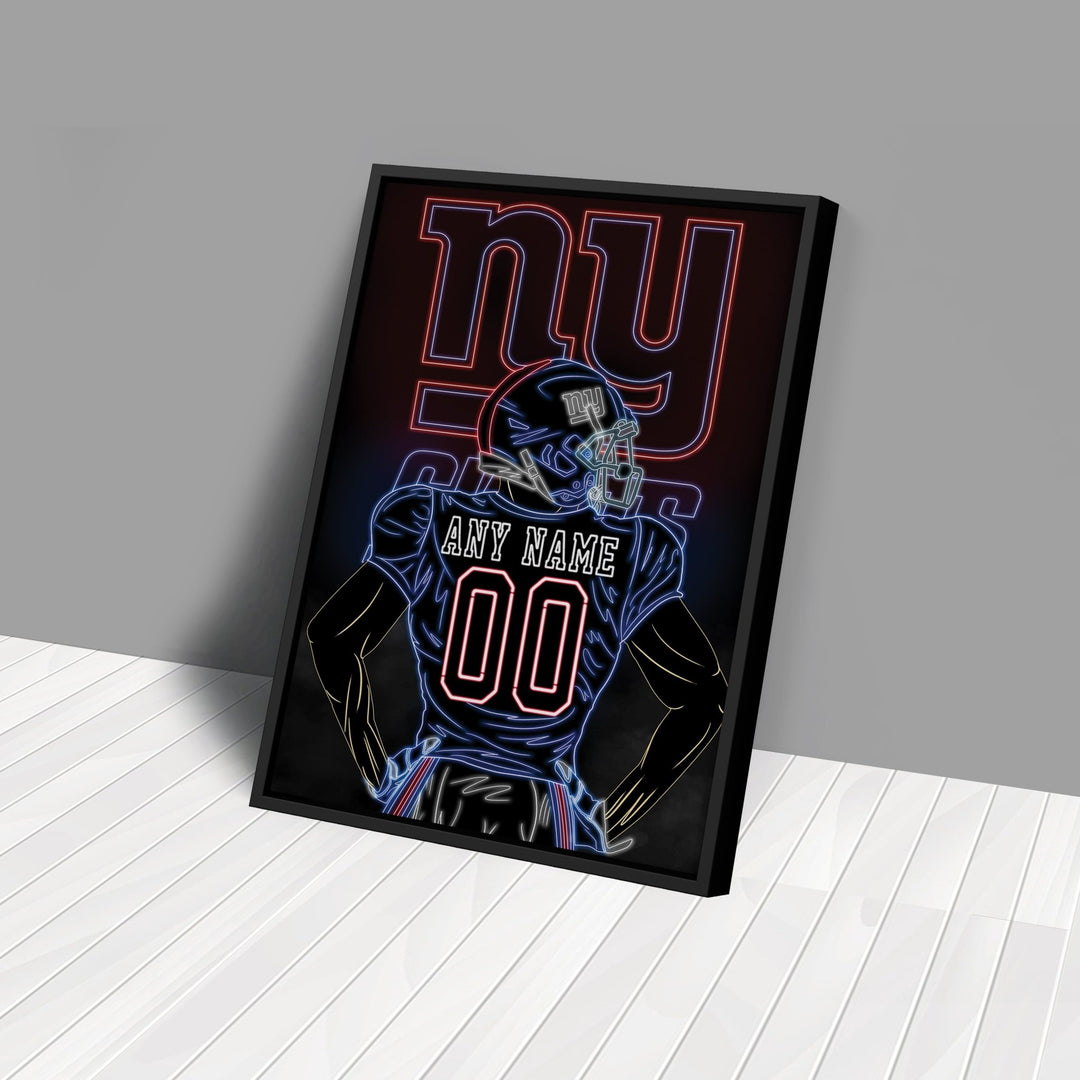 New York Giants Personalized Jersey Canvas | Neon Wall Art - CanvasNeon