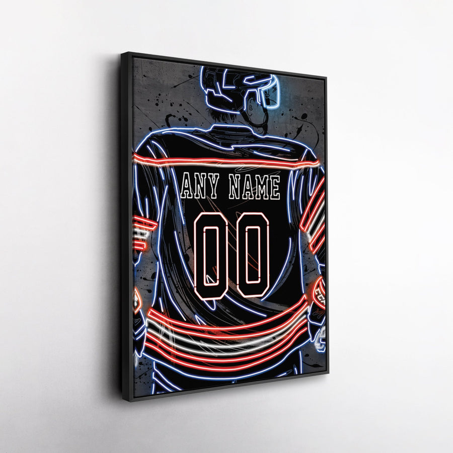 New York Islanders Custom Jersey Canvas | Neon Wall Art - CanvasNeon