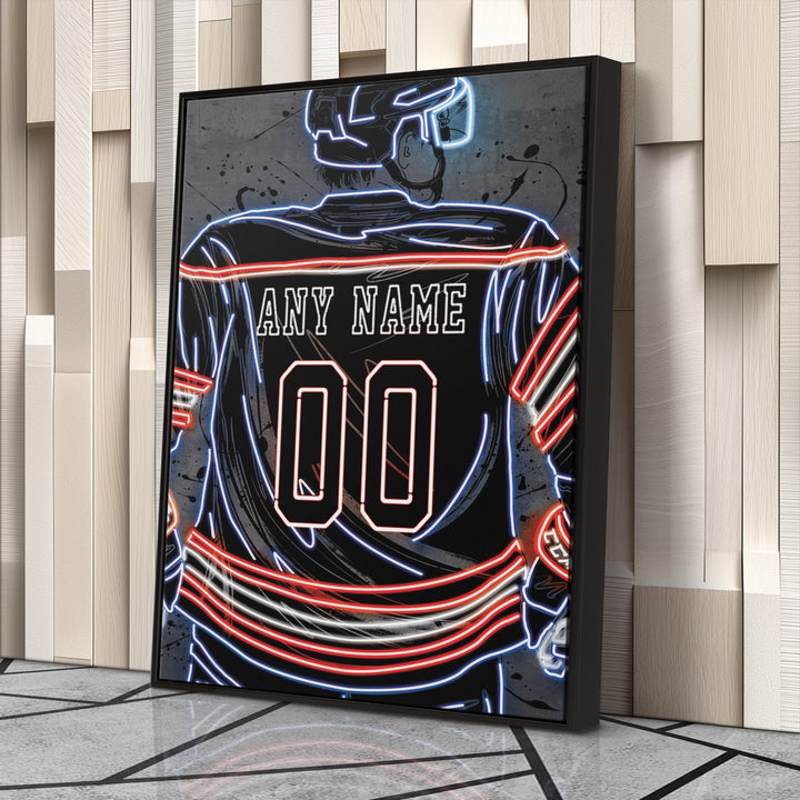 New York Islanders Custom Jersey Canvas | Neon Wall Art - CanvasNeon