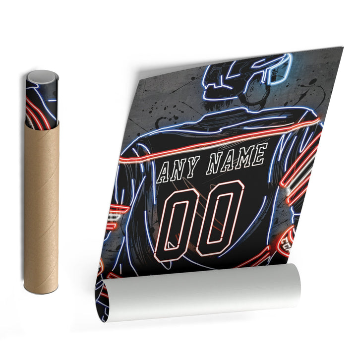 New York Islanders Custom Jersey Canvas | Neon Wall Art - CanvasNeon
