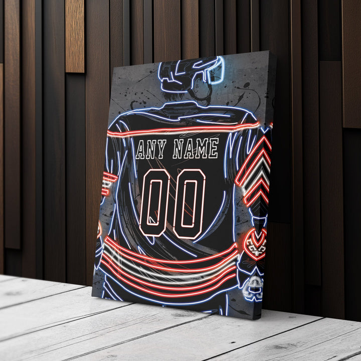 New York Islanders Custom Jersey Canvas | Neon Wall Art - CanvasNeon