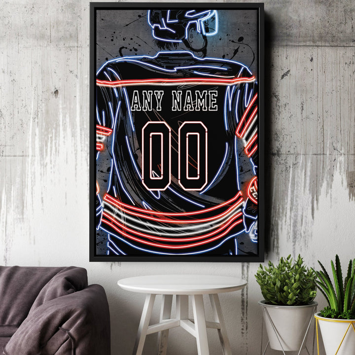 New York Islanders Custom Jersey Canvas | Neon Wall Art - CanvasNeon
