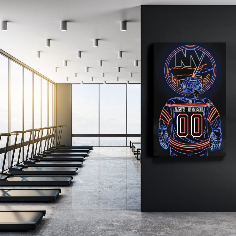New York Islanders Personalized Jersey Canvas | Neon Wall Art - CanvasNeon