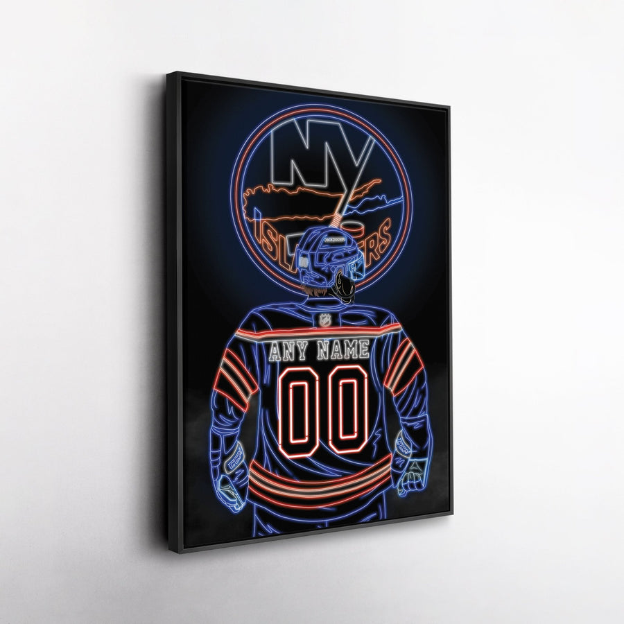 New York Islanders Personalized Jersey Canvas | Neon Wall Art - CanvasNeon