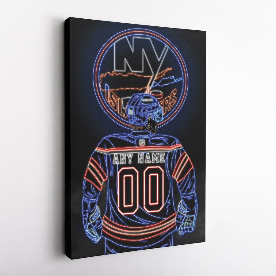 New York Islanders Personalized Jersey Canvas | Neon Wall Art - CanvasNeon