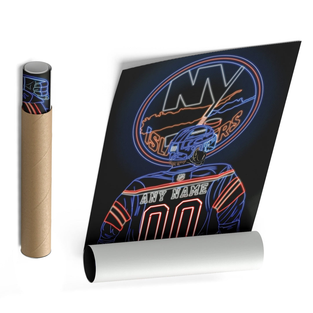New York Islanders Personalized Jersey Canvas | Neon Wall Art - CanvasNeon