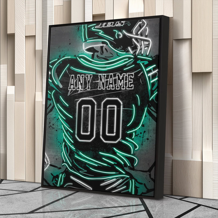New York Jets Custom Jersey Canvas | Neon Wall Art - CanvasNeon