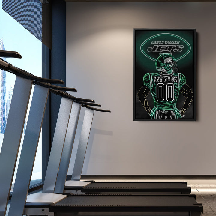 New York Jets Personalized Jersey Canvas | Neon Wall Art - CanvasNeon
