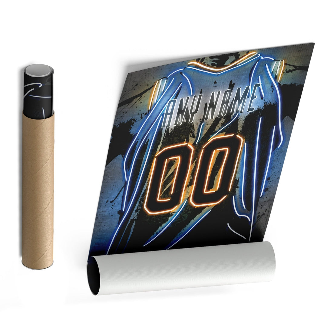 New York Knicks Custom Jersey Canvas | Neon Wall Art - CanvasNeon
