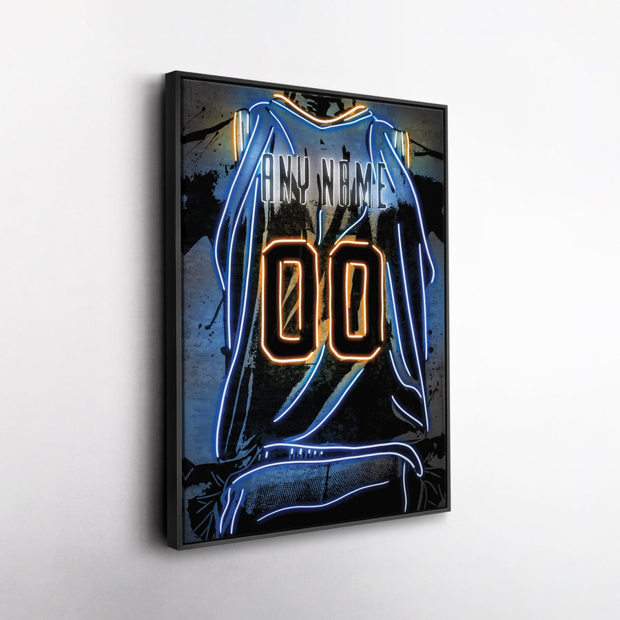 New York Knicks Custom Jersey Canvas | Neon Wall Art - CanvasNeon