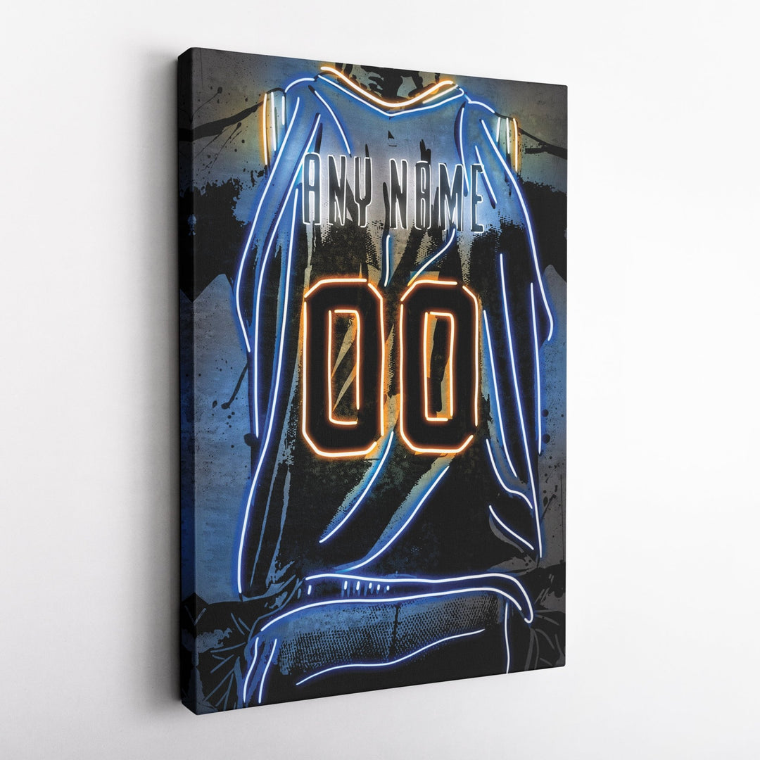 New York Knicks Custom Jersey Canvas | Neon Wall Art - CanvasNeon