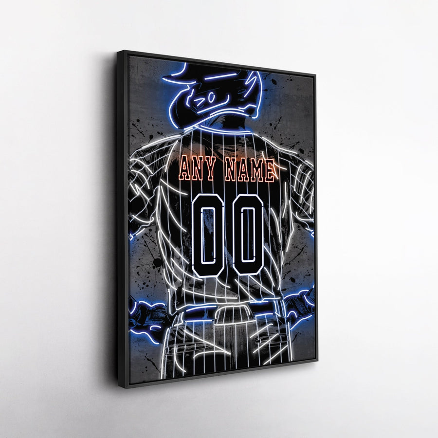 New York Mets Custom Jersey Canvas | Neon Wall Art - CanvasNeon