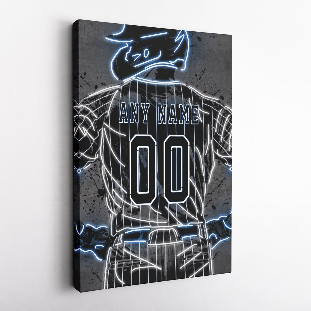 New York Yankees Custom Jersey Canvas | Neon Wall Art - CanvasNeon