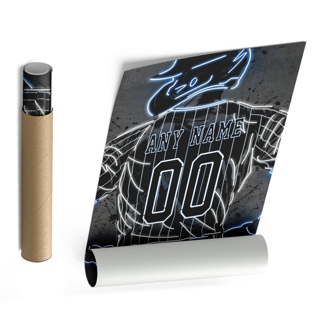 New York Yankees Custom Jersey Canvas | Neon Wall Art - CanvasNeon