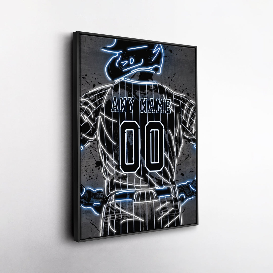 New York Yankees Custom Jersey Canvas | Neon Wall Art - CanvasNeon
