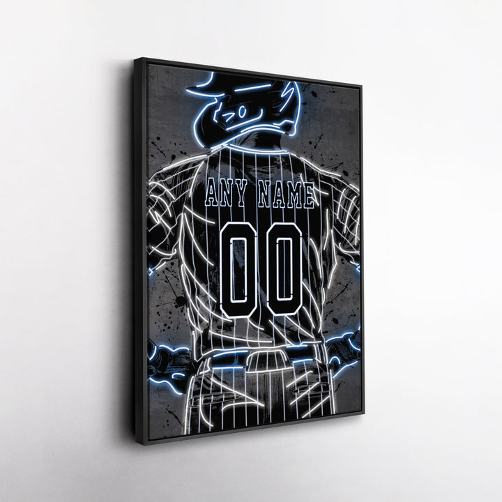 New York Yankees Custom Jersey Canvas | Neon Wall Art - CanvasNeon