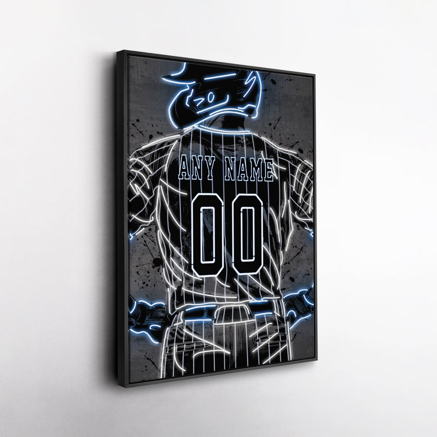New York Yankees Custom Jersey Canvas | Neon Wall Art - CanvasNeon