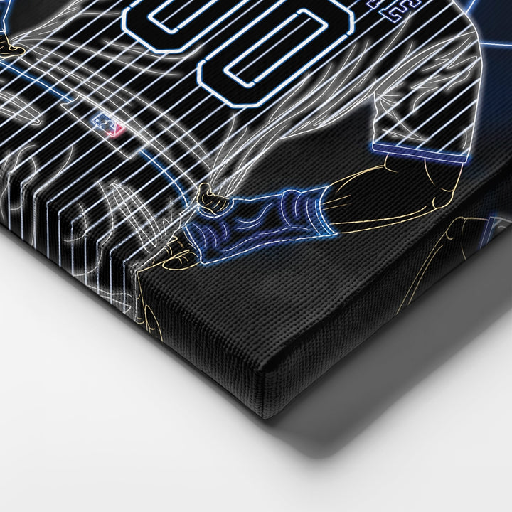 New York Yankees Personalized Jersey Canvas | Neon Wall Art - CanvasNeon