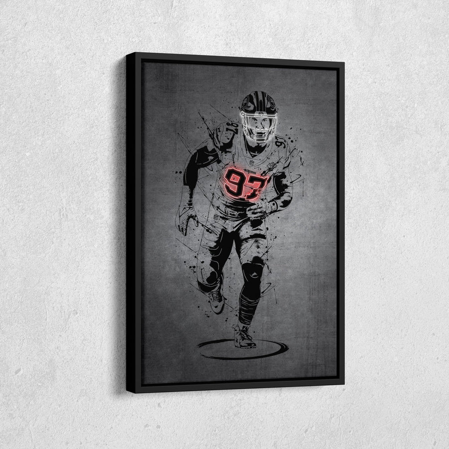 Nick Bosa Neon Canvas Art | Modern Wall Decor for 49ers Fans - CanvasNeon