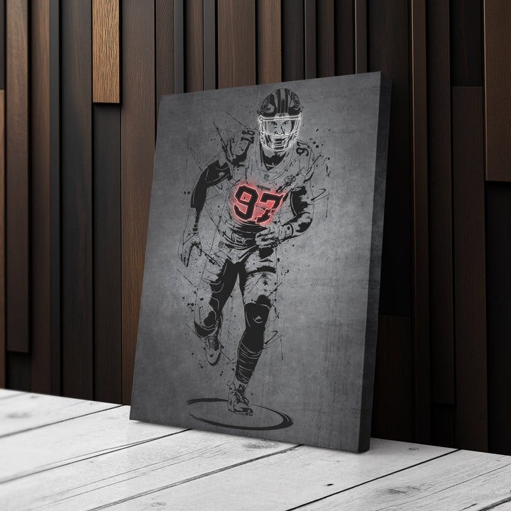 Nick Bosa Neon Canvas Art | Modern Wall Decor for 49ers Fans - CanvasNeon
