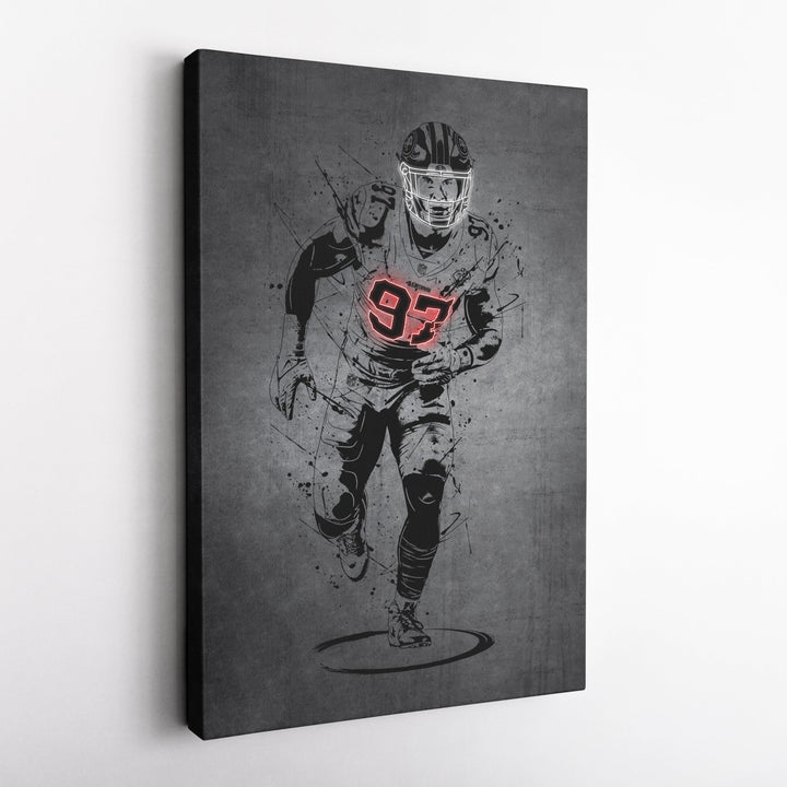 Nick Bosa Neon Canvas Art | Modern Wall Decor for 49ers Fans - CanvasNeon