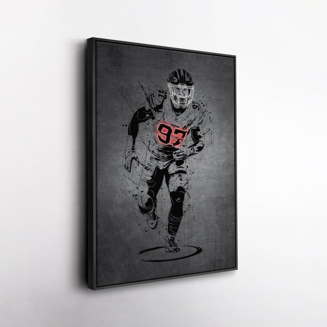 Nick Bosa Neon Canvas Art | Modern Wall Decor for 49ers Fans - CanvasNeon