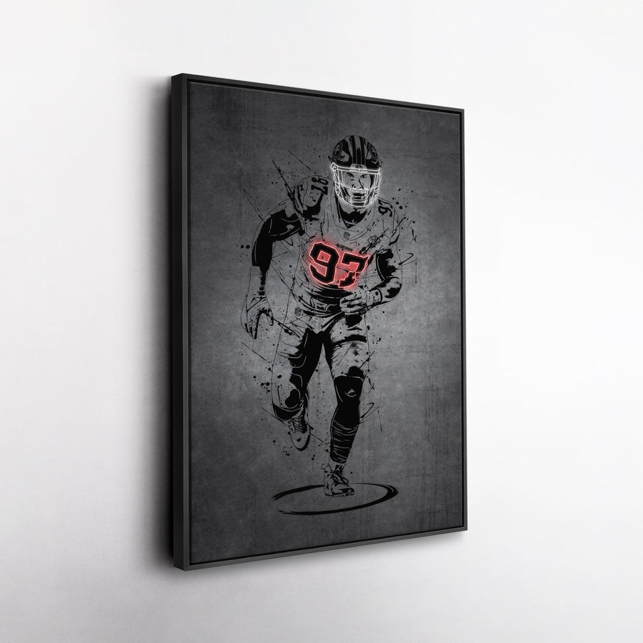 Nick Bosa Neon Canvas Art | Modern Wall Decor for 49ers Fans - CanvasNeon