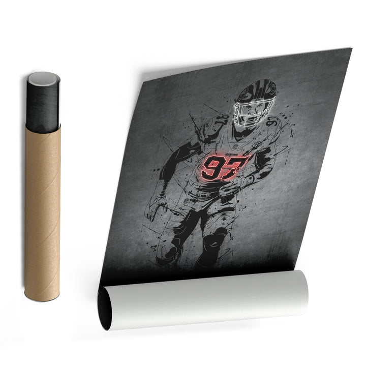 Nick Bosa Neon Canvas Art | Modern Wall Decor for 49ers Fans - CanvasNeon
