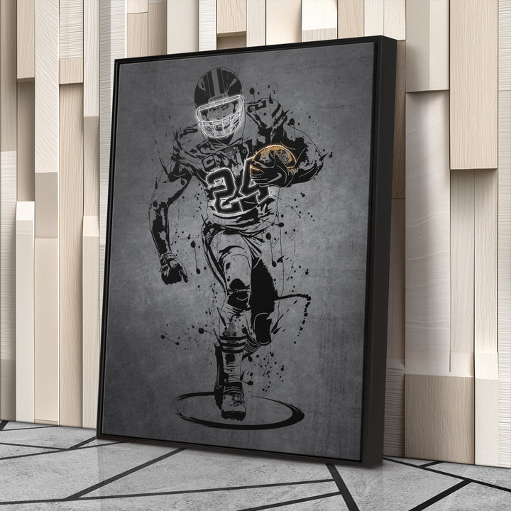 Nick Chubb Neon Canvas Art | Modern Wall Decor for Browns Fans - CanvasNeon