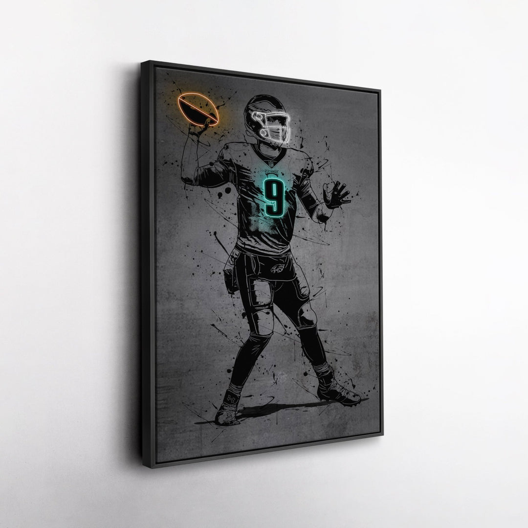 Nick Foles Neon Canvas Art | Modern Wall Decor for Eagles Fans - CanvasNeon