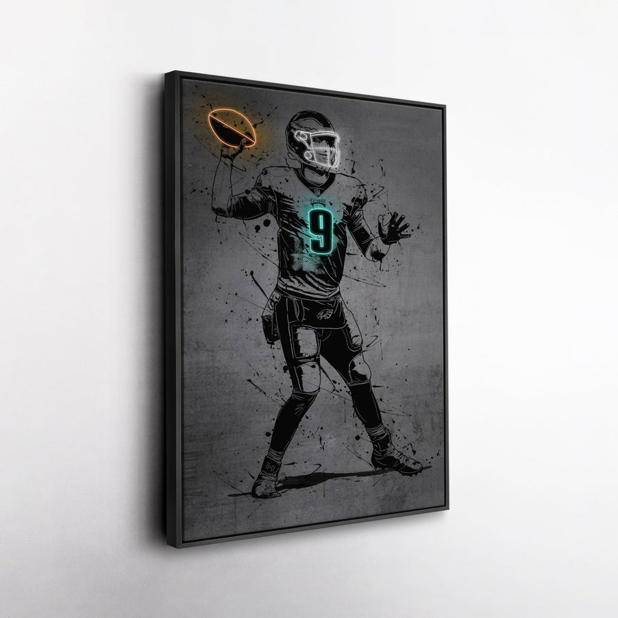 Nick Foles Neon Canvas Art | Modern Wall Decor for Eagles Fans - CanvasNeon