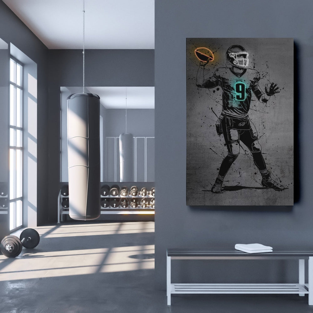 Nick Foles Neon Canvas Art | Modern Wall Decor for Eagles Fans - CanvasNeon