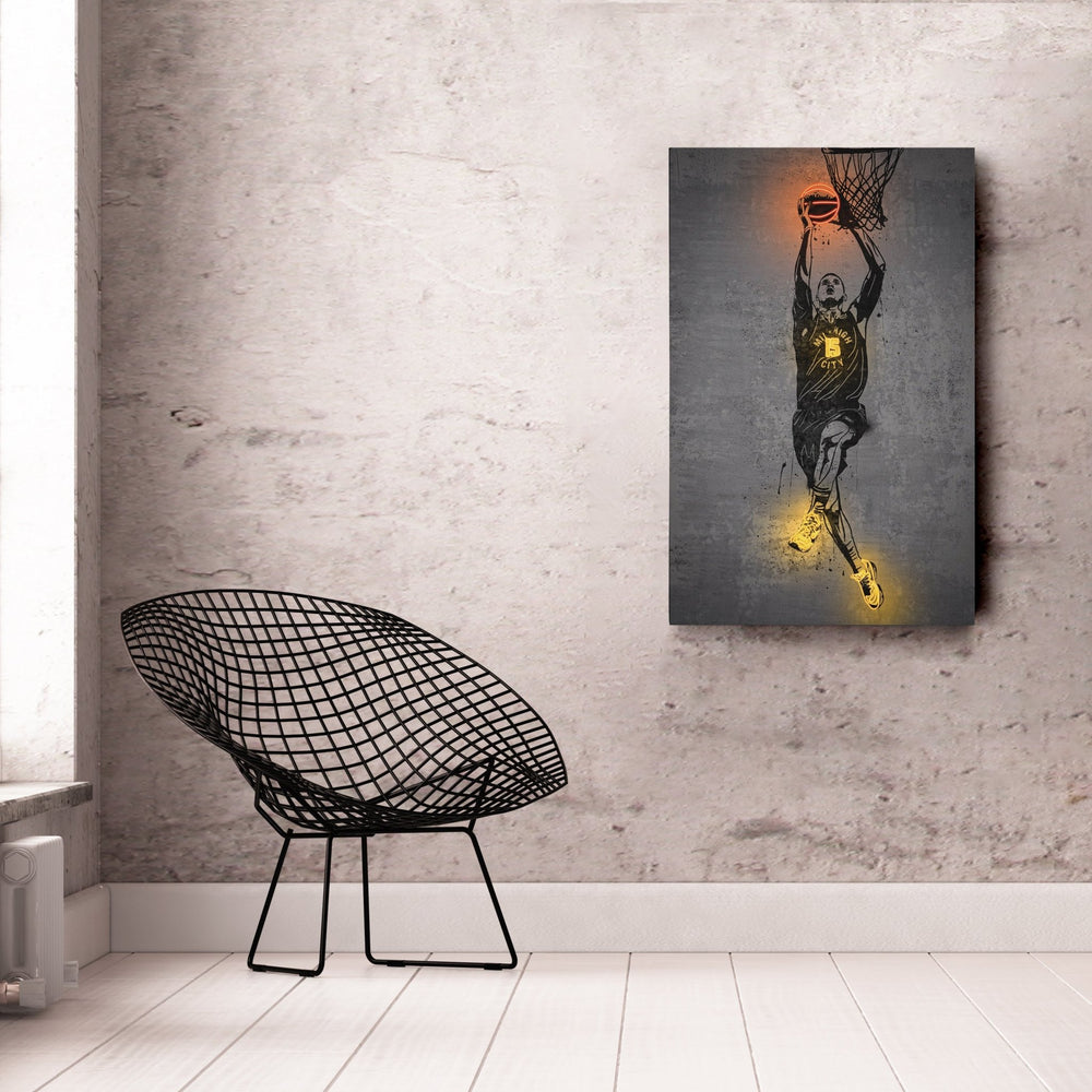 Nikola Jokic Neon Canvas Art | Modern Wall Decor for Nuggets Fans - CanvasNeon