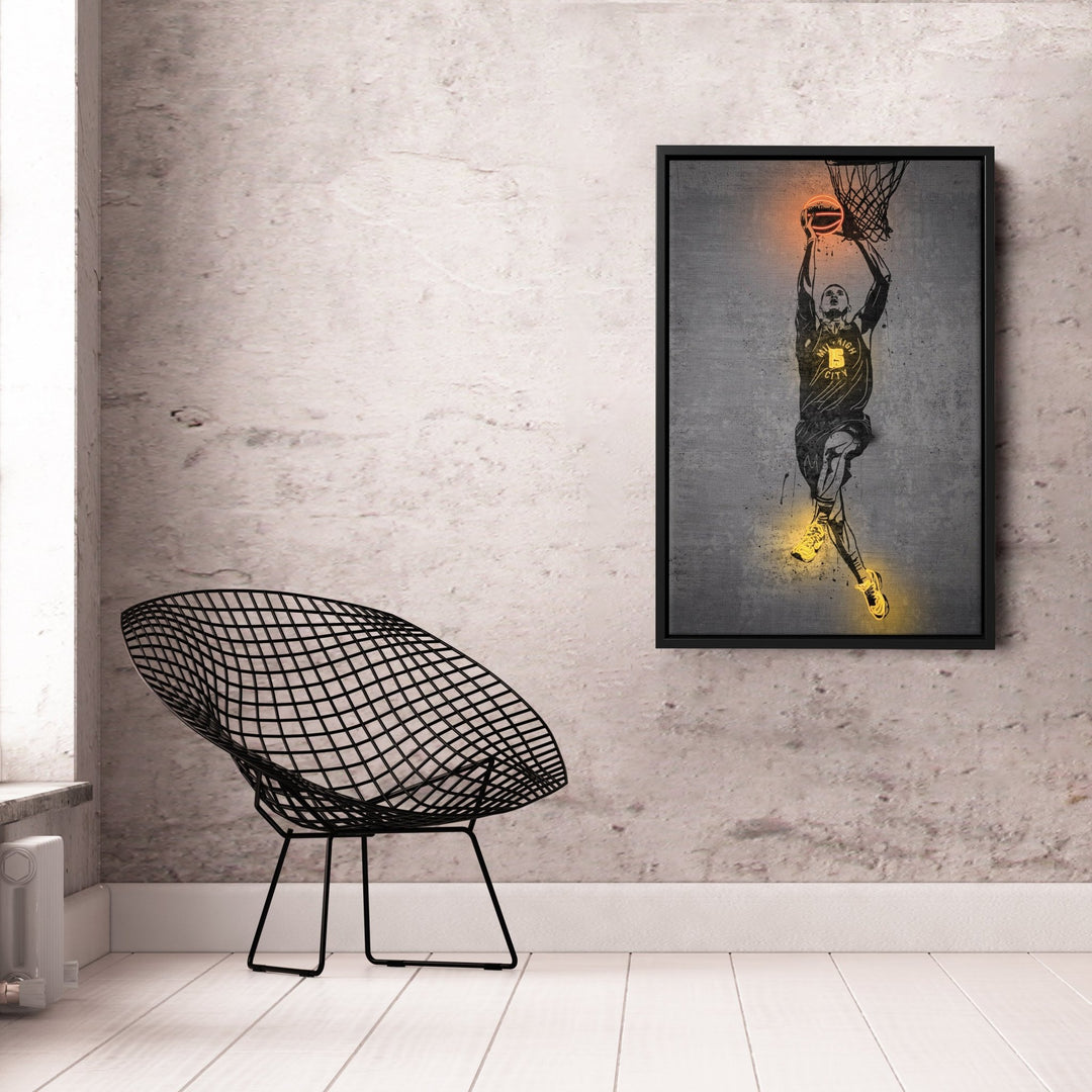 Nikola Jokic Neon Canvas Art | Modern Wall Decor for Nuggets Fans - CanvasNeon