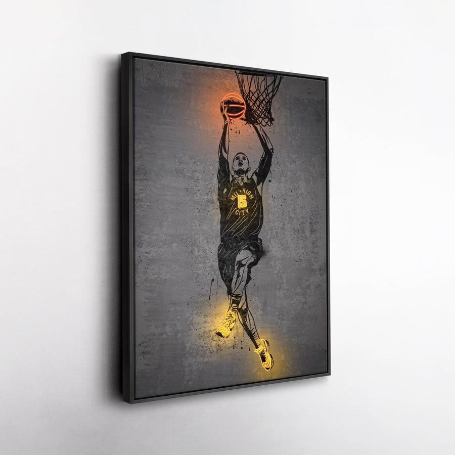 Nikola Jokic Neon Canvas Art | Modern Wall Decor for Nuggets Fans - CanvasNeon
