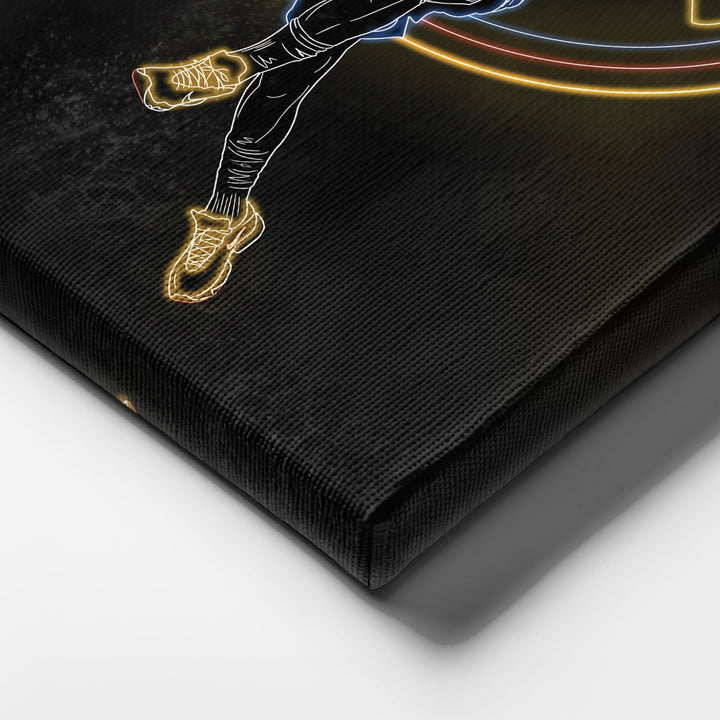 Nikola Jokić Neon Canvas Art | Nuggets Wall Decor - CanvasNeon