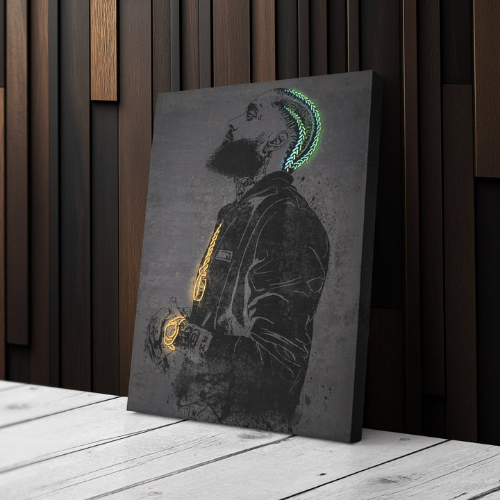 Nipsey Hussle Neon Canvas Art | Music Wall Decor - CanvasNeon