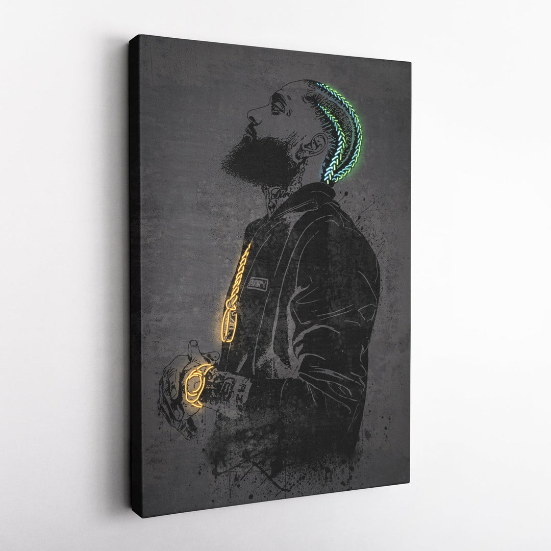 Nipsey Hussle Neon Canvas Art | Music Wall Decor - CanvasNeon