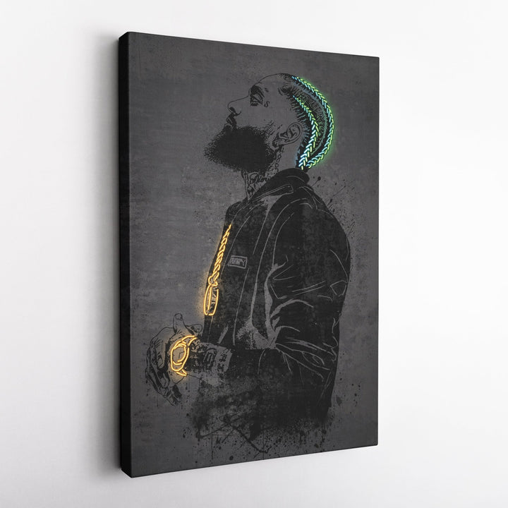 Nipsey Hussle Neon Canvas Art | Music Wall Decor - CanvasNeon