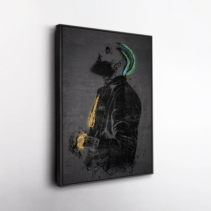 Nipsey Hussle Neon Canvas Art | Music Wall Decor - CanvasNeon