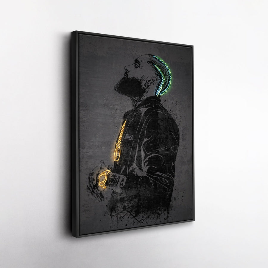 Nipsey Hussle Neon Canvas Art | Music Wall Decor - CanvasNeon