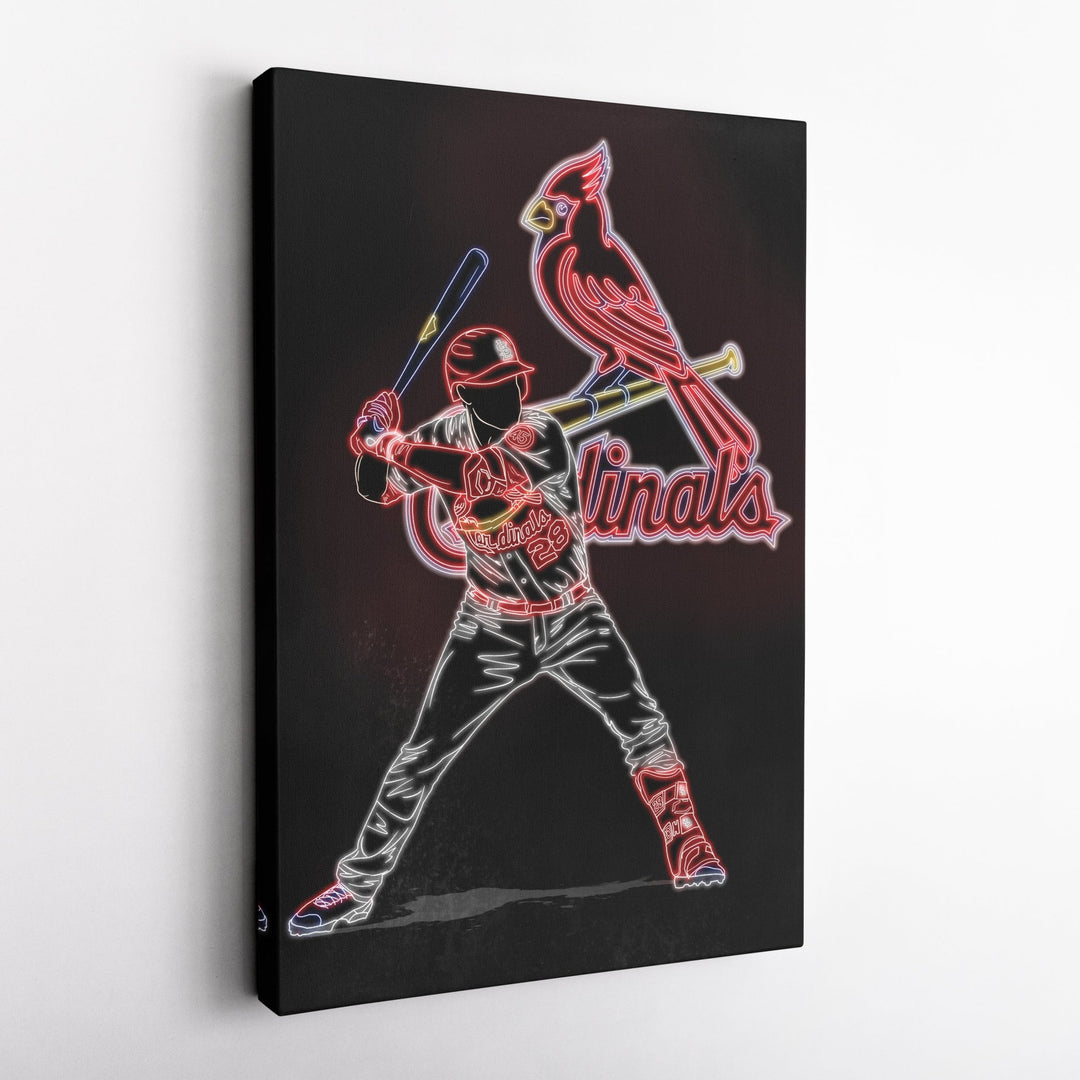 Nolan Arenado Neon Canvas Art | Cardinals Wall Decor - CanvasNeon