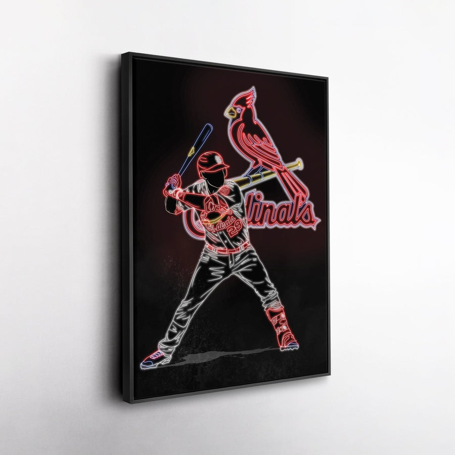 Nolan Arenado Neon Canvas Art | Cardinals Wall Decor - CanvasNeon
