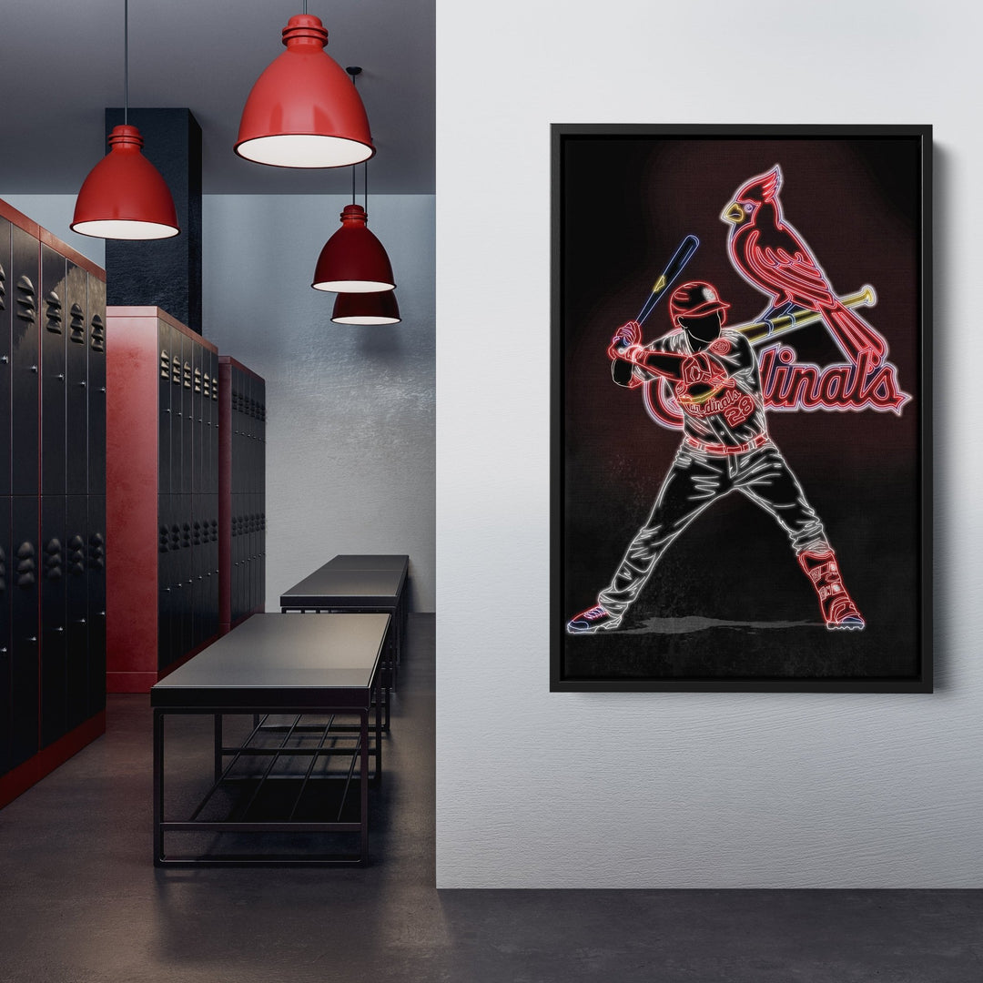 Nolan Arenado Neon Canvas Art | Cardinals Wall Decor - CanvasNeon