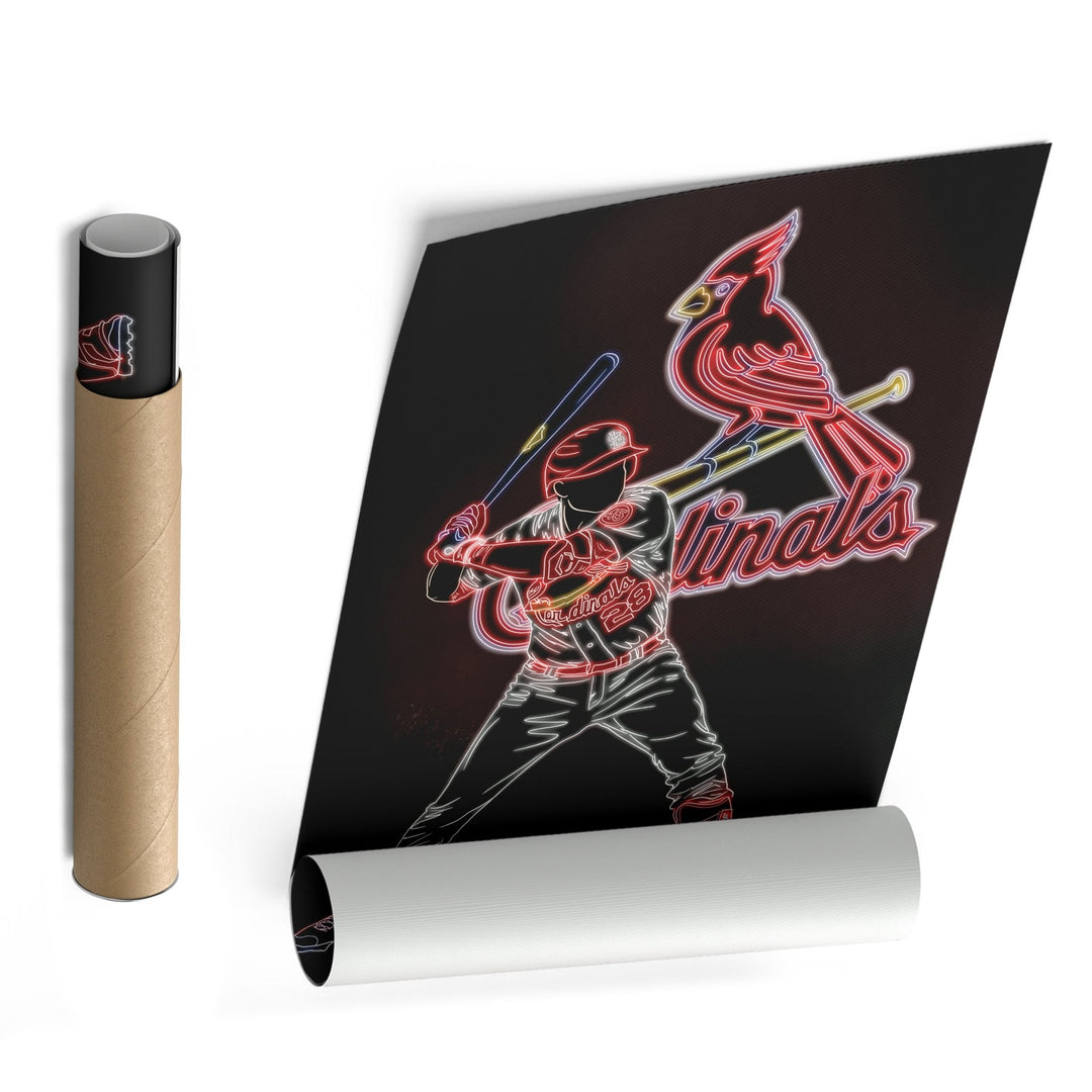 Nolan Arenado Neon Canvas Art | Cardinals Wall Decor - CanvasNeon
