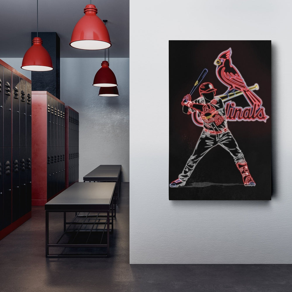 Nolan Arenado Neon Canvas Art | Cardinals Wall Decor - CanvasNeon