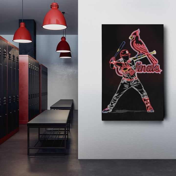 Nolan Arenado Neon Canvas Art | Cardinals Wall Decor - CanvasNeon