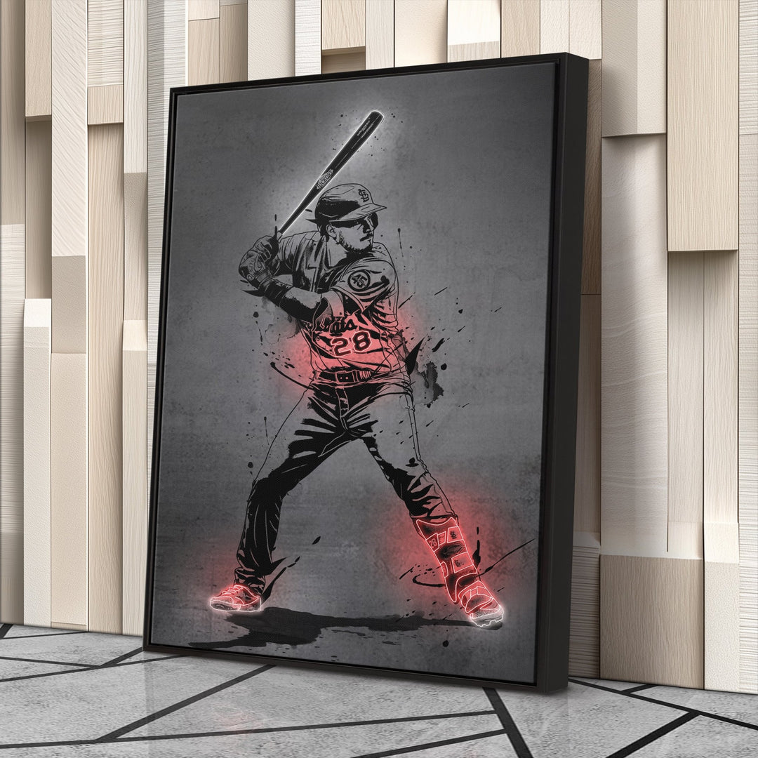 Nolan Arenado Neon Canvas Art | Modern Wall Decor for Cardinals Fans - CanvasNeon