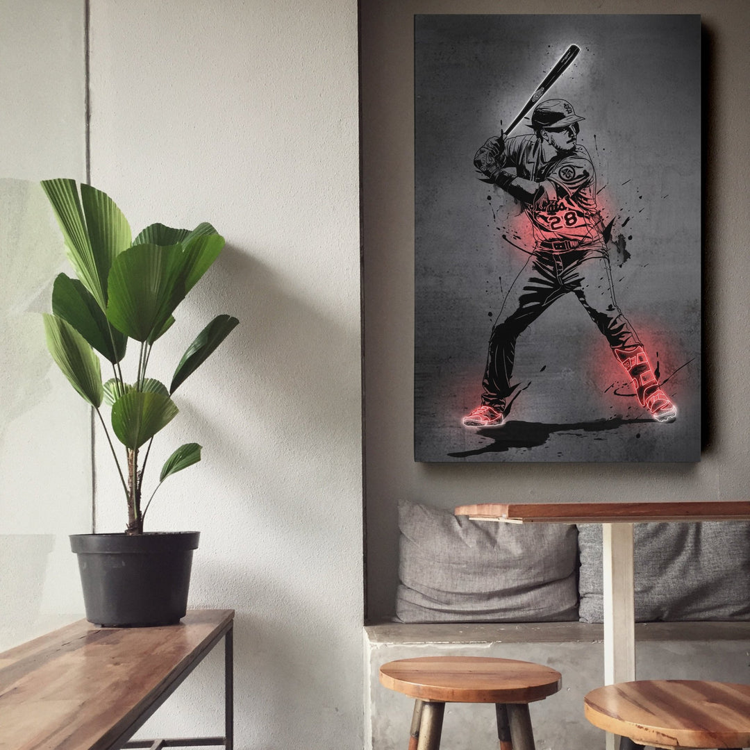 Nolan Arenado Neon Canvas Art | Modern Wall Decor for Cardinals Fans - CanvasNeon