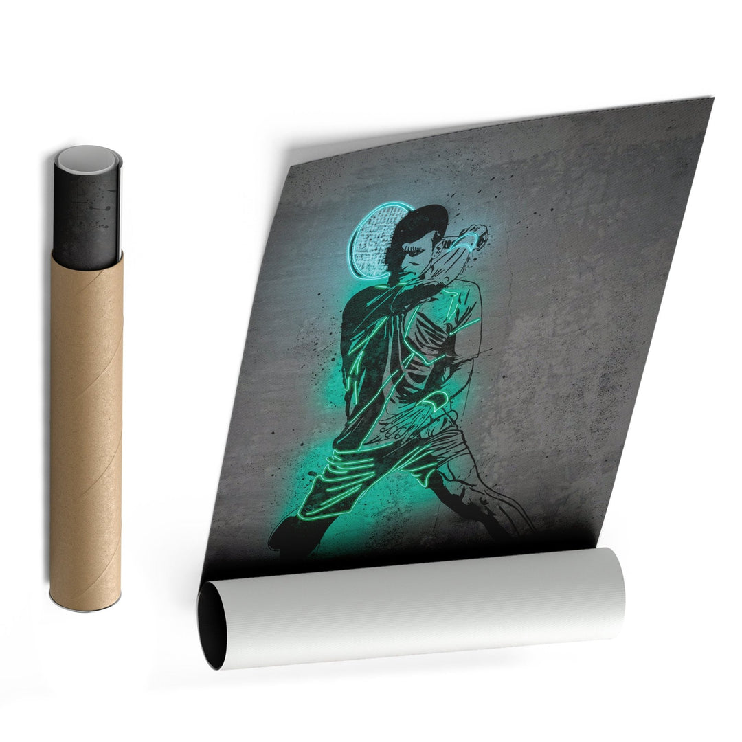 Novak Djokovic Neon Canvas Art | Modern Wall Decor for Tennis Fans - CanvasNeon